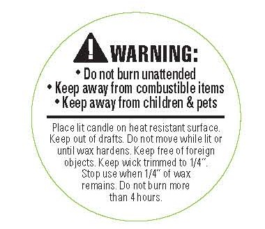 ASTM-Compliant Candle Caution Labels