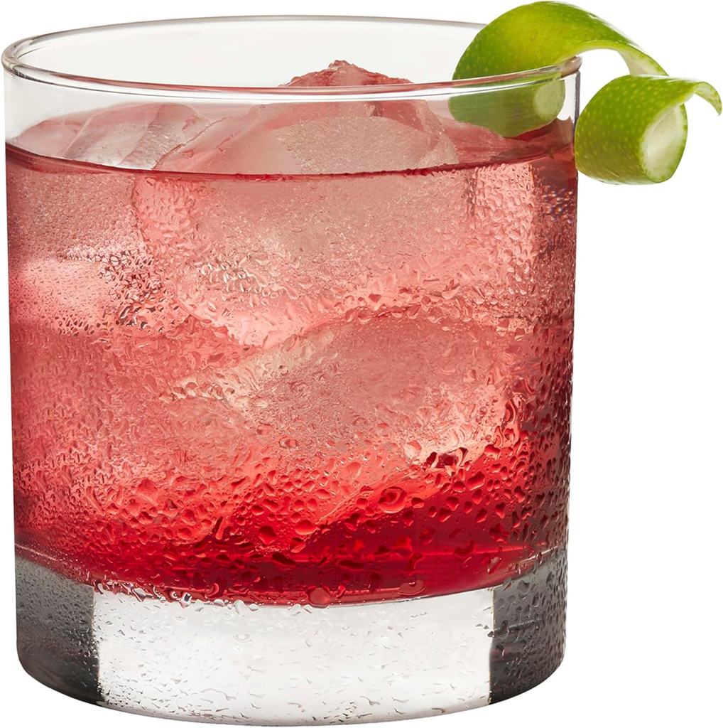 Libbey 917CD Heavy Base Rocks Glasses Set of 12, Rocks Whiskey Glasses Set with Simple Lines, Dishwasher Safe Cocktail Drinking Glasses, Ideal Rocks Glassware for Special Moments