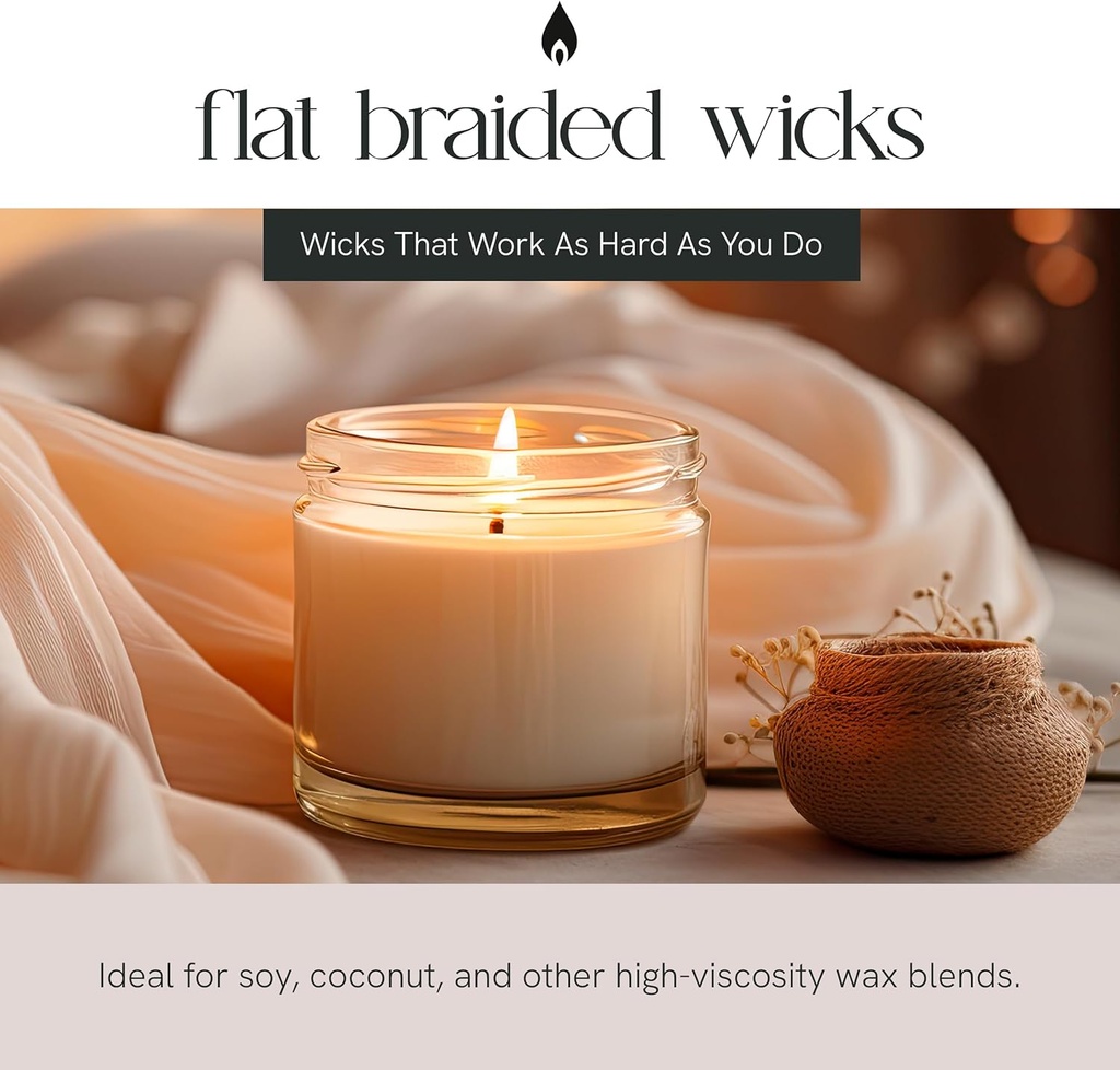CD Wicks, flat braided