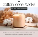 Cotton Core Wicks, burn bright
