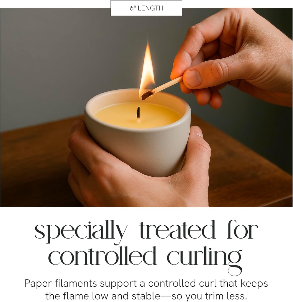 ECO Wicks, controlled curl