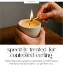 ECO Wicks, controlled curl