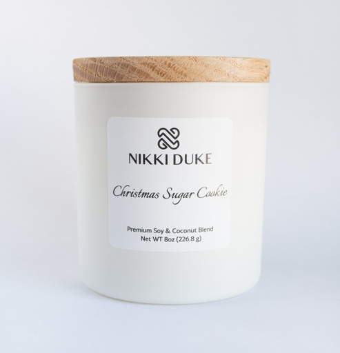[41014] Nikki Duke Christmas Sugar Cookie 8 oz Premium Soy + Coconut Candle