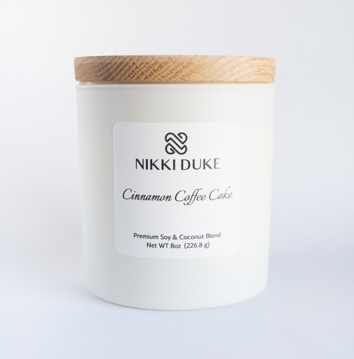 [41011] Nikki Duke Cinnamon Coffee Cake 8 oz Premium Soy + Coconut Candle